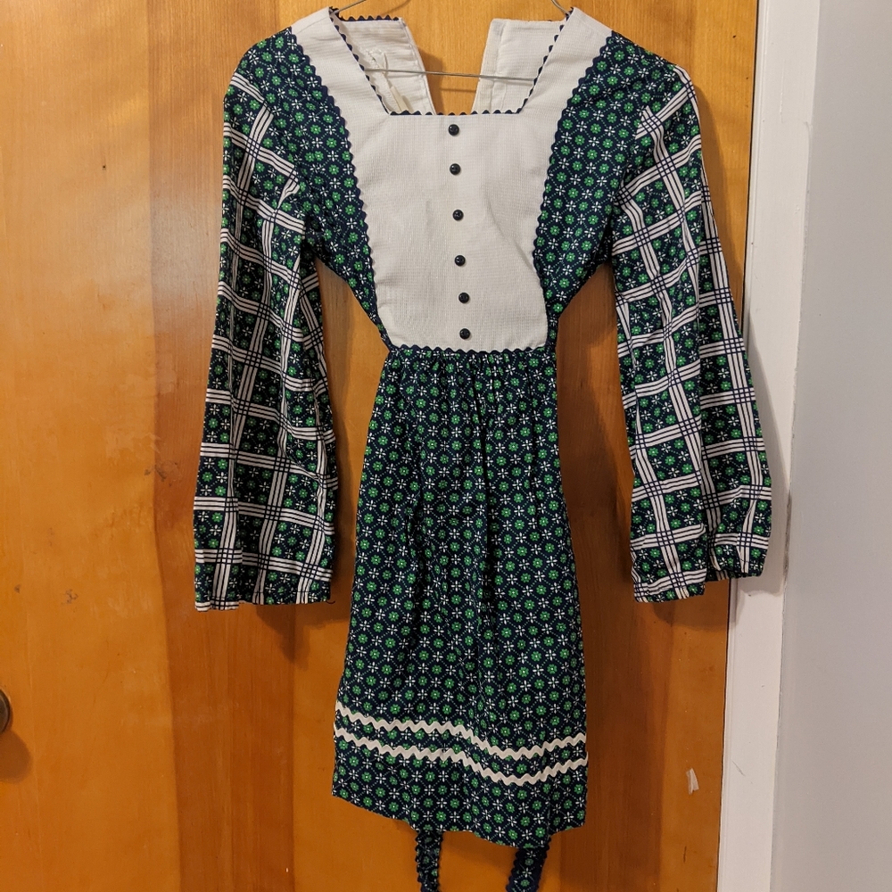 Vintage 70s Joni J Girls Bib Dress